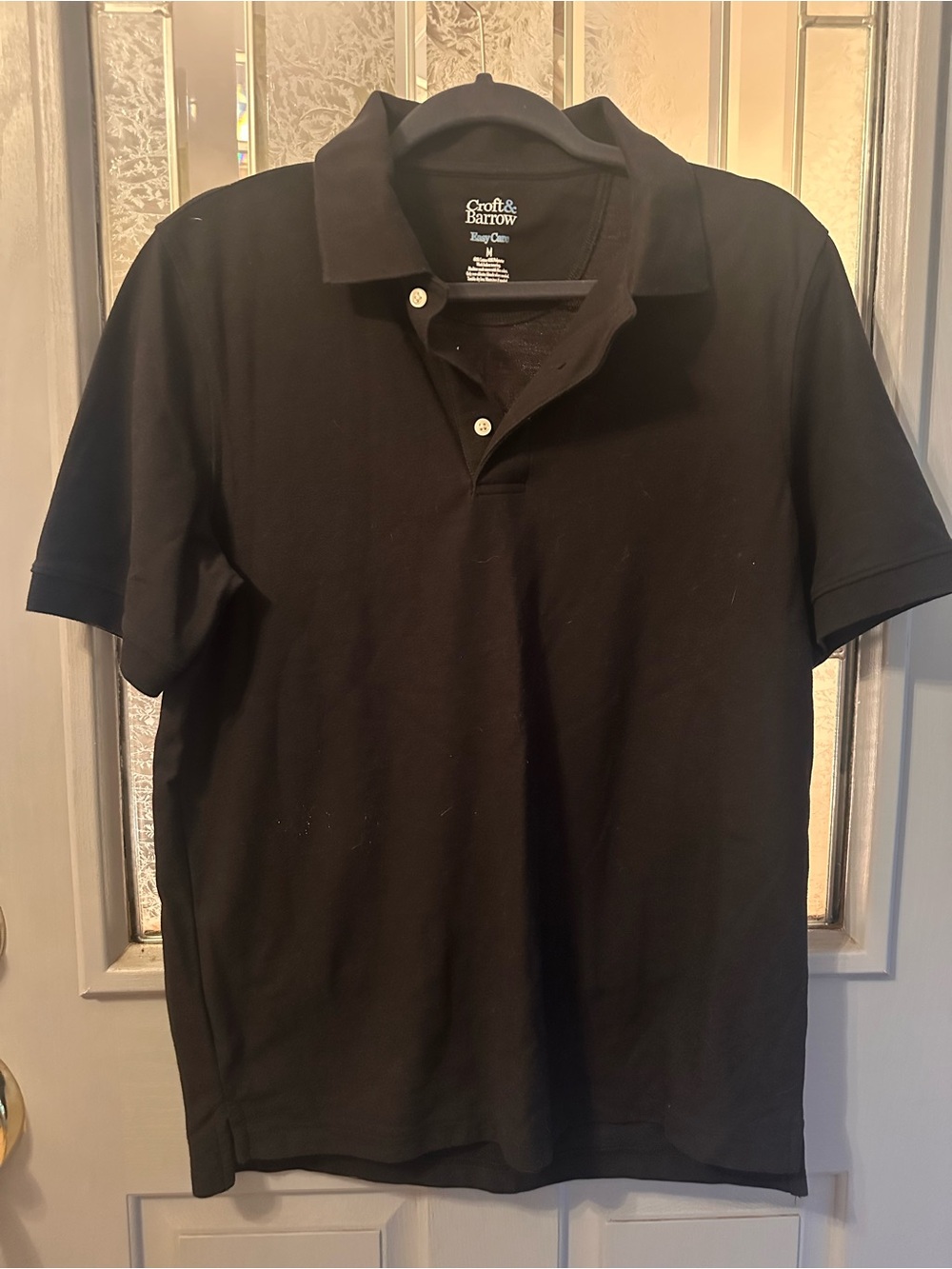 croft & barrow Black Short-Sleeve Polo Shirt